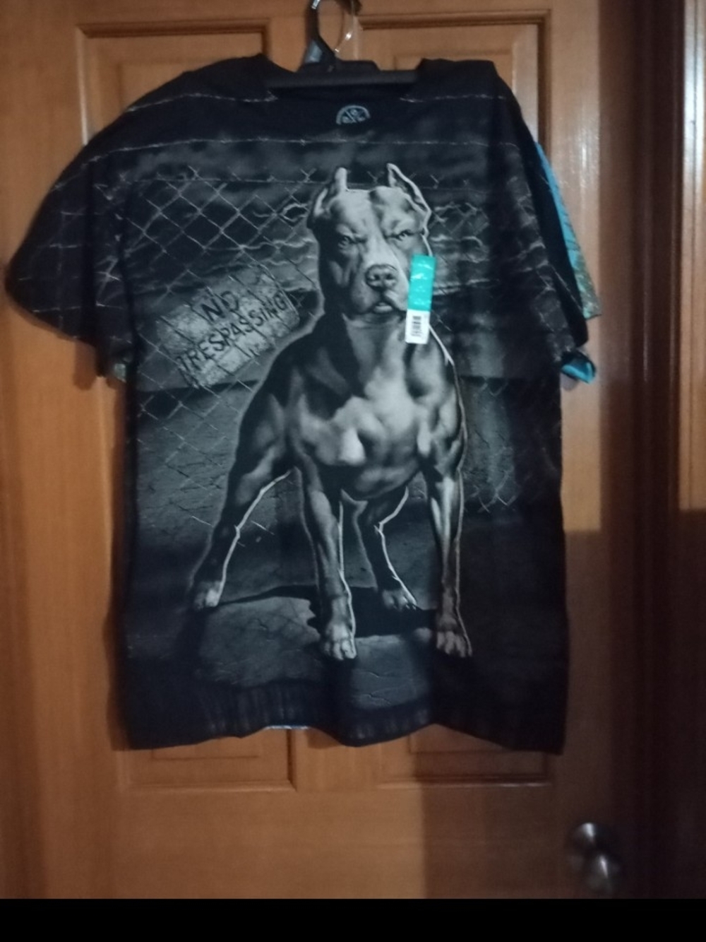 Men's Black Dog Graphic Tee - Pitbull Design